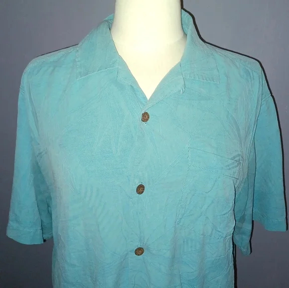 Vintage Tommy Bahama Silk Button-Down Shirt - Picture 3 of 12